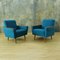 Turquoise Armchairs, 1950s, Set of 2 8