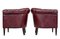 Mid-Century Red Leather Club Chairs, 1950s, Set of 2 3