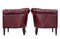 Mid-Century Red Leather Club Chairs, 1950s, Set of 2, Image 3