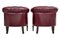 Rote Mid-Century Clubsessel aus Leder, 1950er, 2er Set 6