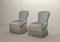 French Grayish Blue Velvet French Club Chairs, 1950s, Set of 2, Image 5