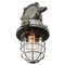 Industrielle Mid-Century Deckenlampe aus gegossenem Aluminium & Klarglas 3