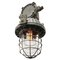 Mid-Century Industrial Cast Aluminum and Clear Glass Ceiling Lamp 3