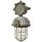 Mid-Century Industrial Cast Aluminum and Clear Glass Ceiling Lamp, Image 1