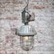 Industrielle Mid-Century Deckenlampe aus gegossenem Aluminium & Klarglas 4