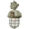 Industrielle Mid-Century Deckenlampe aus gegossenem Aluminium & Klarglas 1