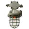 Industrielle Mid-Century Deckenlampe aus gegossenem Aluminium & Klarglas 2