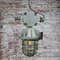 Industrielle Mid-Century Deckenlampe aus gegossenem Aluminium & Klarglas 4