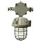 Mid-Century Industrial Cast Aluminum and Clear Glass Ceiling Lamp 1