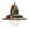 Mid-Century Industrial Gray Brown Enamel Factory Pendant Lamp 1