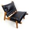 Club chair in legno e pelle, anni '60, Immagine 5
