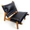 Wood and Leather Club Chair, 1960s 5