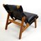 Club chair in legno e pelle, anni '60, Immagine 2