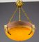 Art Nouveau Yellow Art Glass Pendant Lamp from Muller Frères, 1920s 1