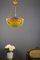 Art Nouveau Yellow Art Glass Pendant Lamp from Muller Frères, 1920s 6