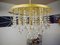German Crystal and Brass Ceiling Lamps from Faustig, 1980s, Set of 2 1