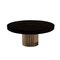 Round Ebonized Reclaimed Oak and Cast Bronze Doris Pedestal Dining Table by Fred & Juul, Image 1