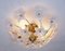 Italian Murano Glass and Gilt Brass Ceiling Lamp, 1970s 2