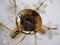 Italian Murano Glass and Gilt Brass Ceiling Lamp, 1970s, Image 7