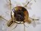 Lámpara de techo italiana de cristal de Murano y latón dorado, años 70, Imagen 7