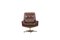 Danish Brown Leather Swivel Chair, 1960s, Image 3