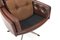 Danish Brown Leather Swivel Chair, 1960s 10