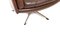 Danish Brown Leather Swivel Chair, 1960s, Image 9