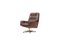 Danish Brown Leather Swivel Chair, 1960s, Image 1