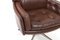 Danish Brown Leather Swivel Chair, 1960s 8