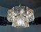 German Crystal Glass & Chrome Ceiling Lamp from Kinkeldey, 1960s 3