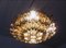 Lampada da soffitto in cristallo e ottone dorato di Palwa, Germania, anni '70, Immagine 2