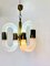 Vintage Brass and Glass Ceiling Lamp by Aldo Nason for Mazzega, 1970s 2