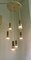 Lampada da soffitto a cascata in ottone e vetro, anni '60, Immagine 6