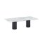 White Carrara Marble & Cast and Blackened Bronze Doris Dining Table by Fred & Juul 1