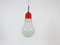 Italian Red Metal and Opaline Glass Ceiling Lamp, 1970s 9
