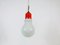 Italian Red Metal and Opaline Glass Ceiling Lamp, 1970s, Image 9