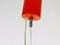 Italian Red Metal and Opaline Glass Ceiling Lamp, 1970s 2