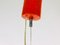 Italian Red Metal and Opaline Glass Ceiling Lamp, 1970s, Image 2