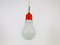 Italian Red Metal and Opaline Glass Ceiling Lamp, 1970s 8