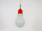 Italian Red Metal and Opaline Glass Ceiling Lamp, 1970s, Image 8