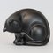 Statuetta a forma di gatto in ceramica smaltata, anni '50, Immagine 1