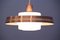 Danish Pink Copper and Opaline Glass Ceiling Lamp, 1960s 2