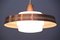 Danish Pink Copper and Opaline Glass Ceiling Lamp, 1960s 4