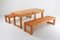 Italian Pinewood Dining Table & Benches Set, 1960s 3