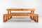 Italian Pinewood Dining Table & Benches Set, 1960s 6