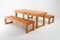 Italian Pinewood Dining Table & Benches Set, 1960s 2
