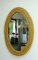 Large Mid-Century Oval Rattan Mirror, 1950s 1