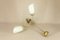 Opal and Brass Ceiling Lamp, 1950s 4