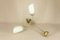 Opal and Brass Ceiling Lamp, 1950s, Image 4
