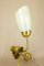 Opal and Brass Ceiling Lamp, 1950s 8